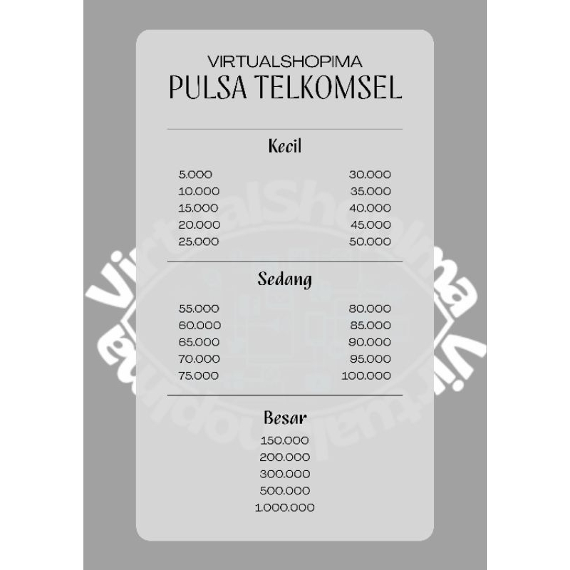 Pulsa Telkomsel 5k - 40k