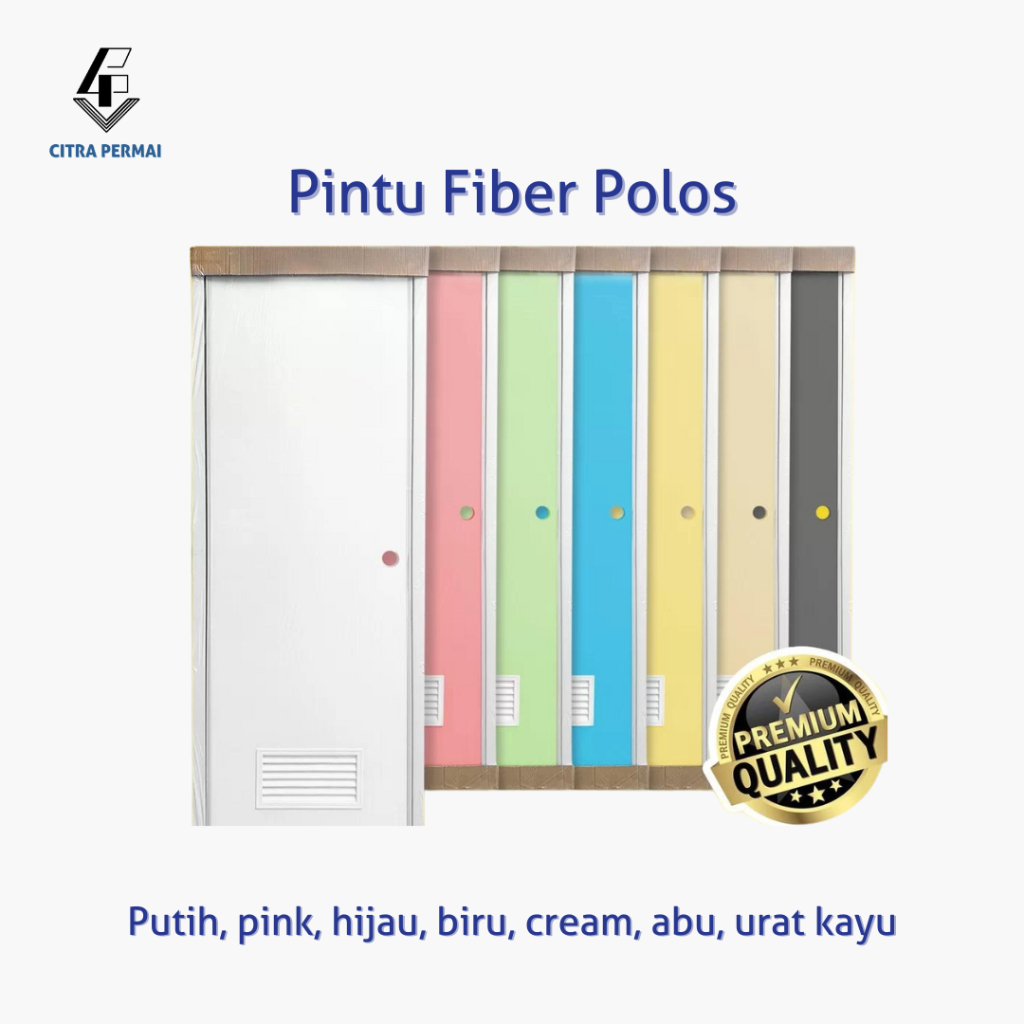 PINTU KAMAR MANDI FIBER POLOS WARNA + URAT KAYU 195x70cm (PENGIRIMAN KELUAR KOTA DIWAJIBKAN MENAMBAH