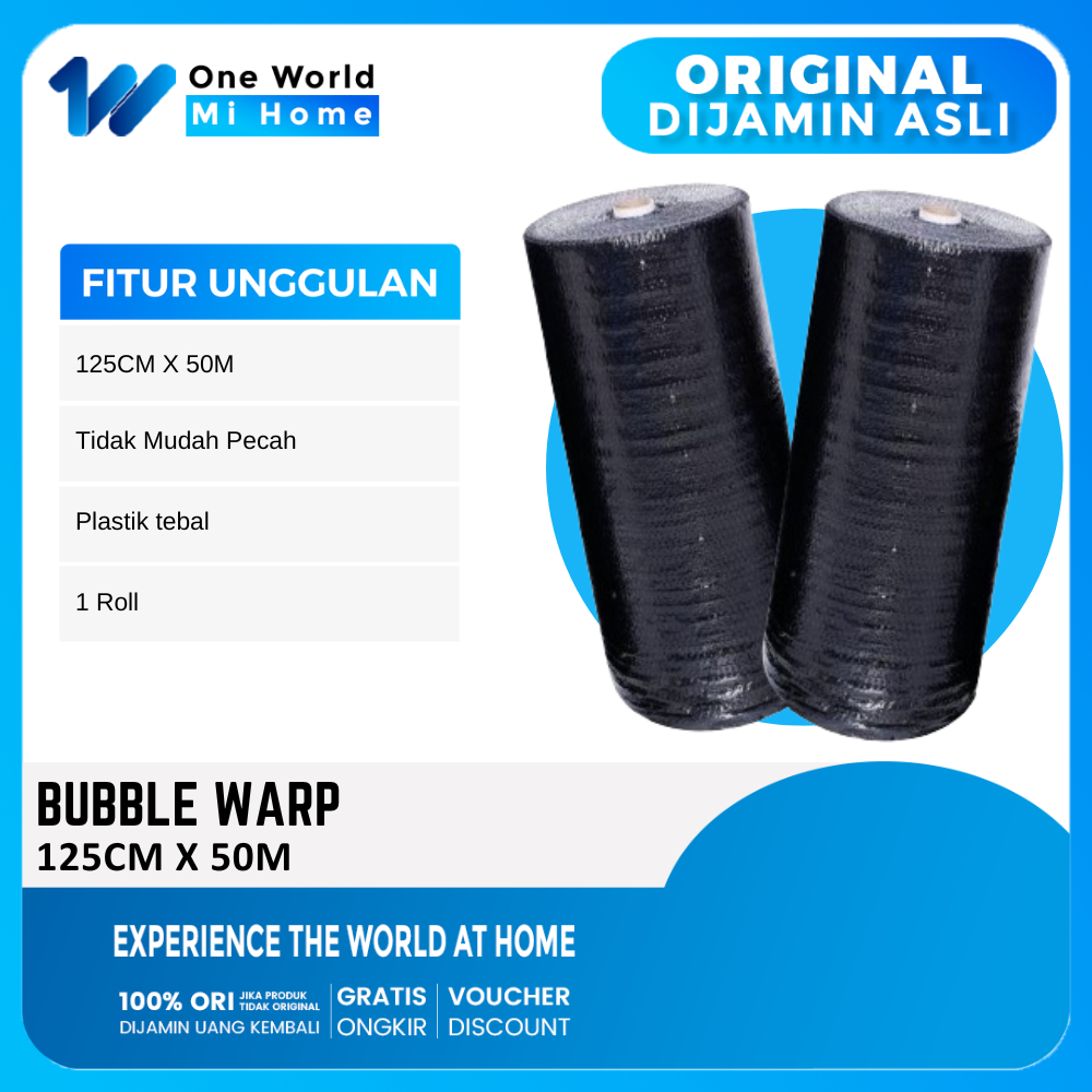 

BUBBLE WRAP LEBAR / UNTUK PACKING BARANG WARNA HITAM UKURAN 1,25M X 50M (1 ROLL)