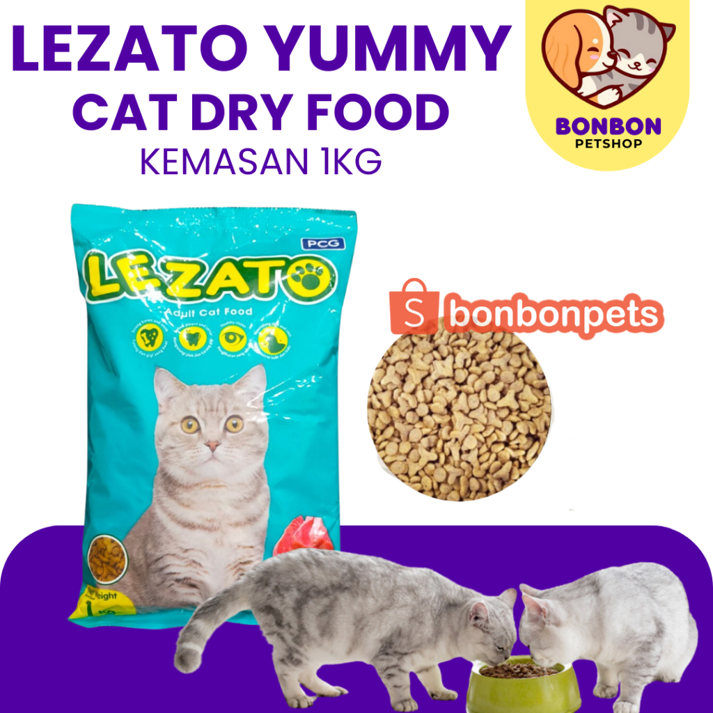 Lezato 1kg Lezato Makanan Kucing Kering Tuna Lezato Yummy Dry Food 1kilo Makanan Kucing Adult Lezato