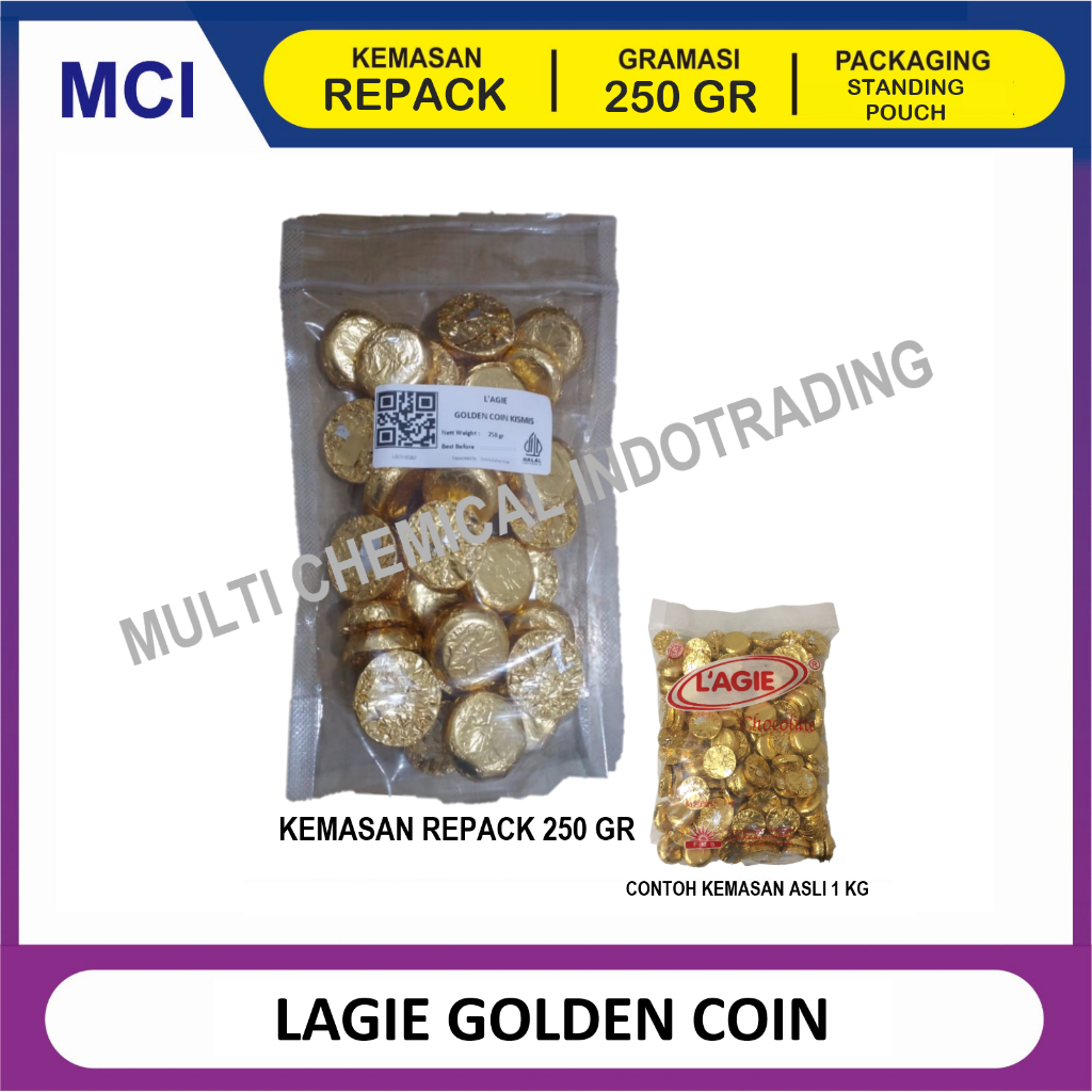 

LAGIE GOLDEN COIN COKELAT KISMIS - REPACK 250 GR / COKLAT ISI KISMIS