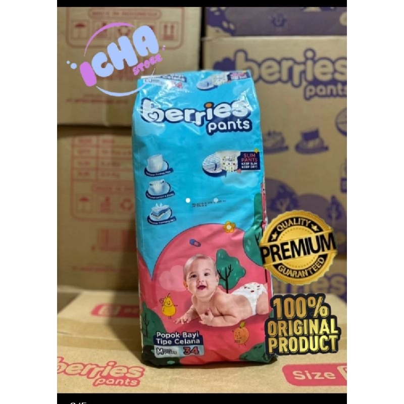 Berries Pants | Pempers Berries | Popok Bayi Murah M34