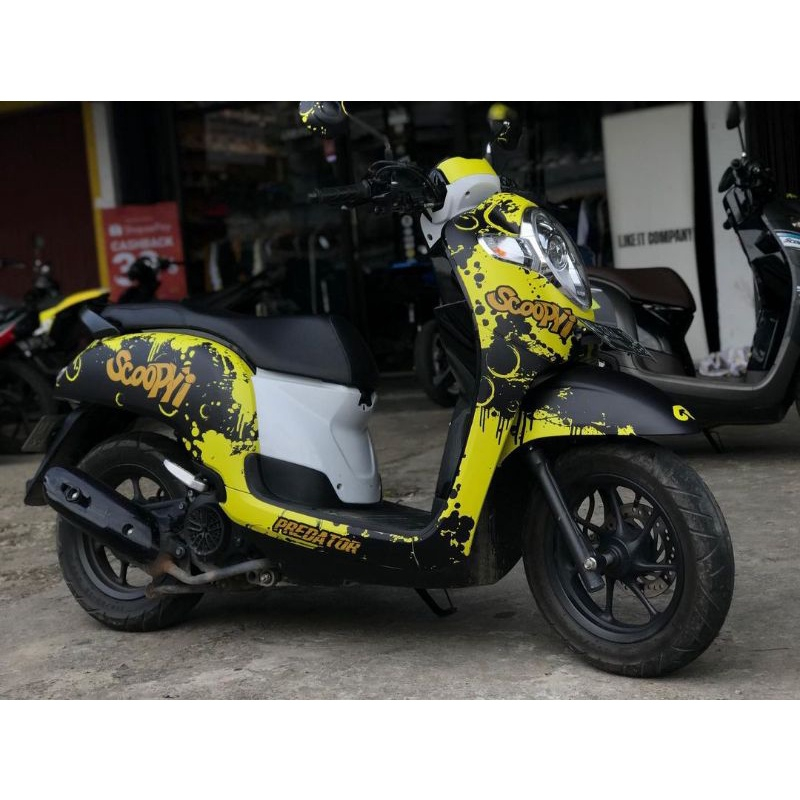 STICKER DECAL FULLBODY MOTOR HONDA SCOOPY 2018-2020 MOTIF BERCAK KEREN BEBAS REQUEST