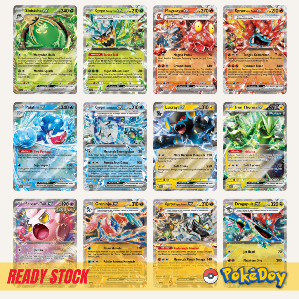 NEW Kartu TCG Pokemon Ex RR Topeng Transfigurasi Indonesia SV6S Holo Foil Super Rare ORIGINAL Ori As