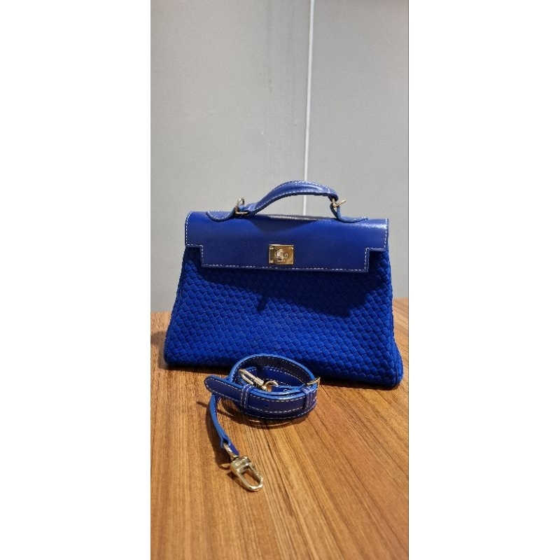 Tas preloved LINETTE original biru elektrik