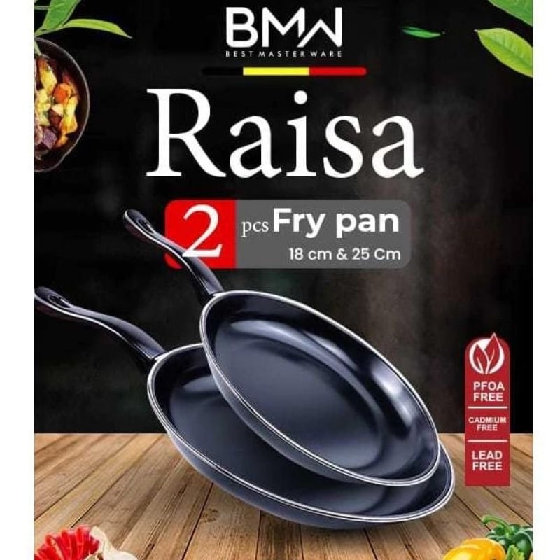 Frypan Raisa BMW Set Isi 2pcs Uk 18cm & 25cm Teflon set