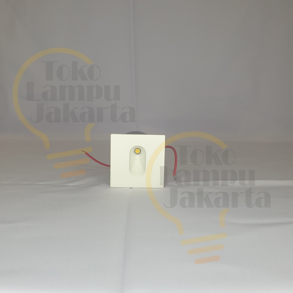Lampu Dinding Tangga Kecil Oval 1W LED 3000K Kotak Putih