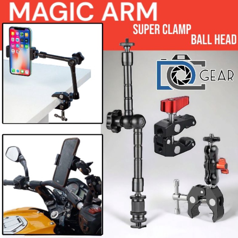 KODE R63E Magic Super Clamp  Magic Arm  Ball Head Andoer Untuk Video  Camera  Smartphone