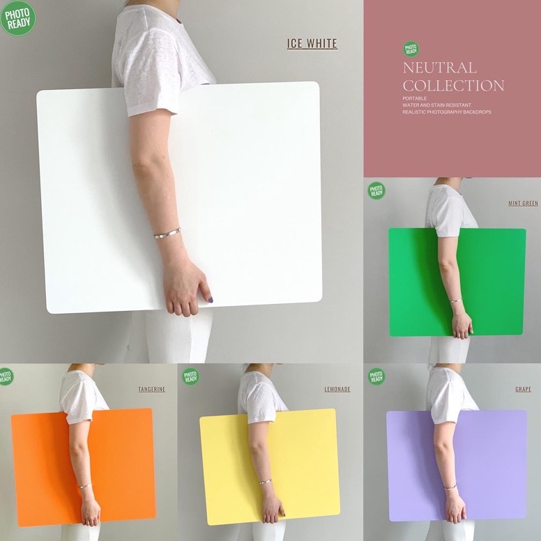 Terbaru NEUTRAL COLLECTION  ALAS FOTO BOARD PHOTOREADY A2 6x48CM MAKANAN BACKGROUND PUTIH ALAS PUTIH