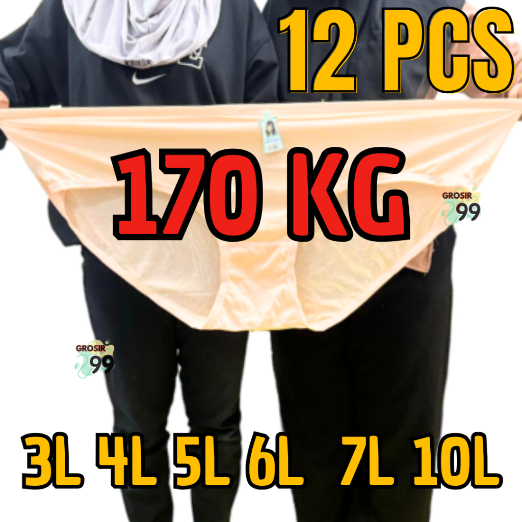 12 PCS SUPER JUMBO Celana Dalam Wanita Jumbo CD Wanita Jumbo Big Size Elastis Adem CD Ibu Hamil Jumb