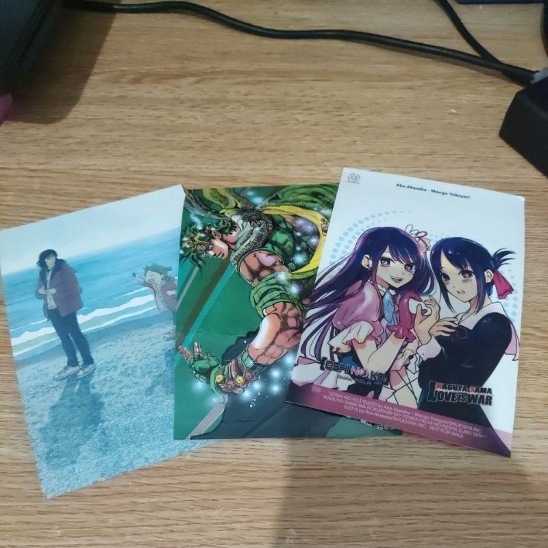 

postcard jojo's bizarre, oshinoko, yotsuba