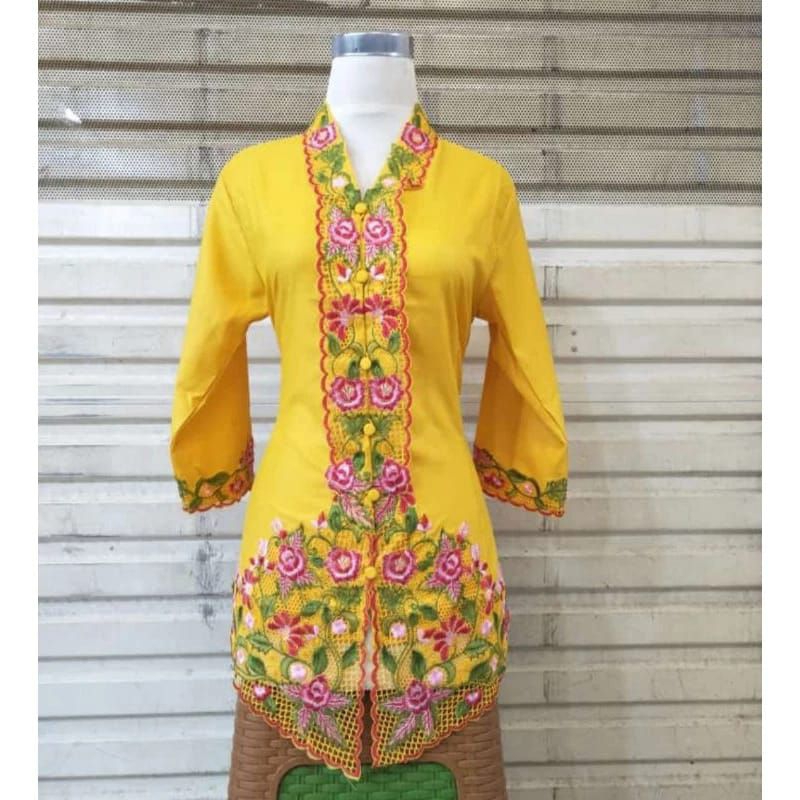 Atasan Kebaya Encim Bordir Bunga /Kebaya Encim Bahan Katun Premium /Kebaya adat Modern