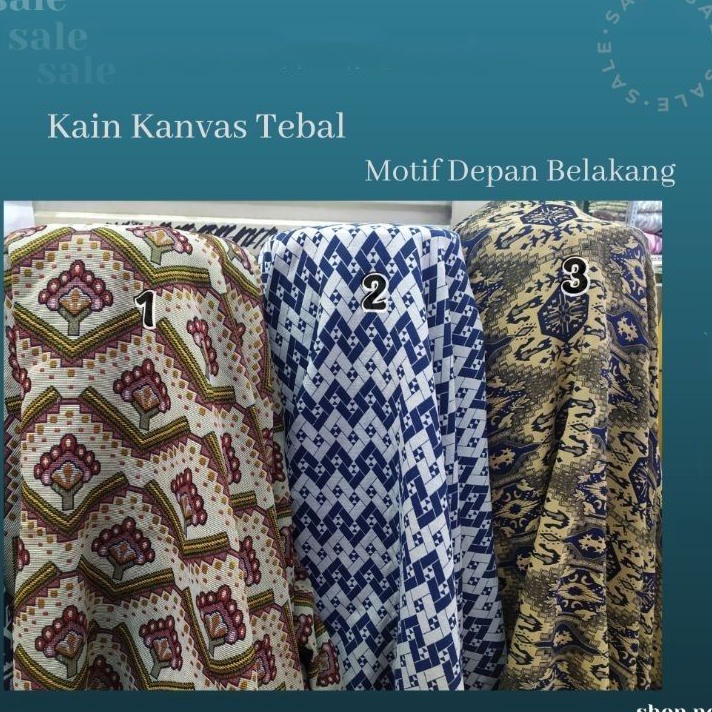 D2289 Promo 1212 Sale kanvas motif depan belakang kain canvas motif bahan kanvas motif meteran kanva