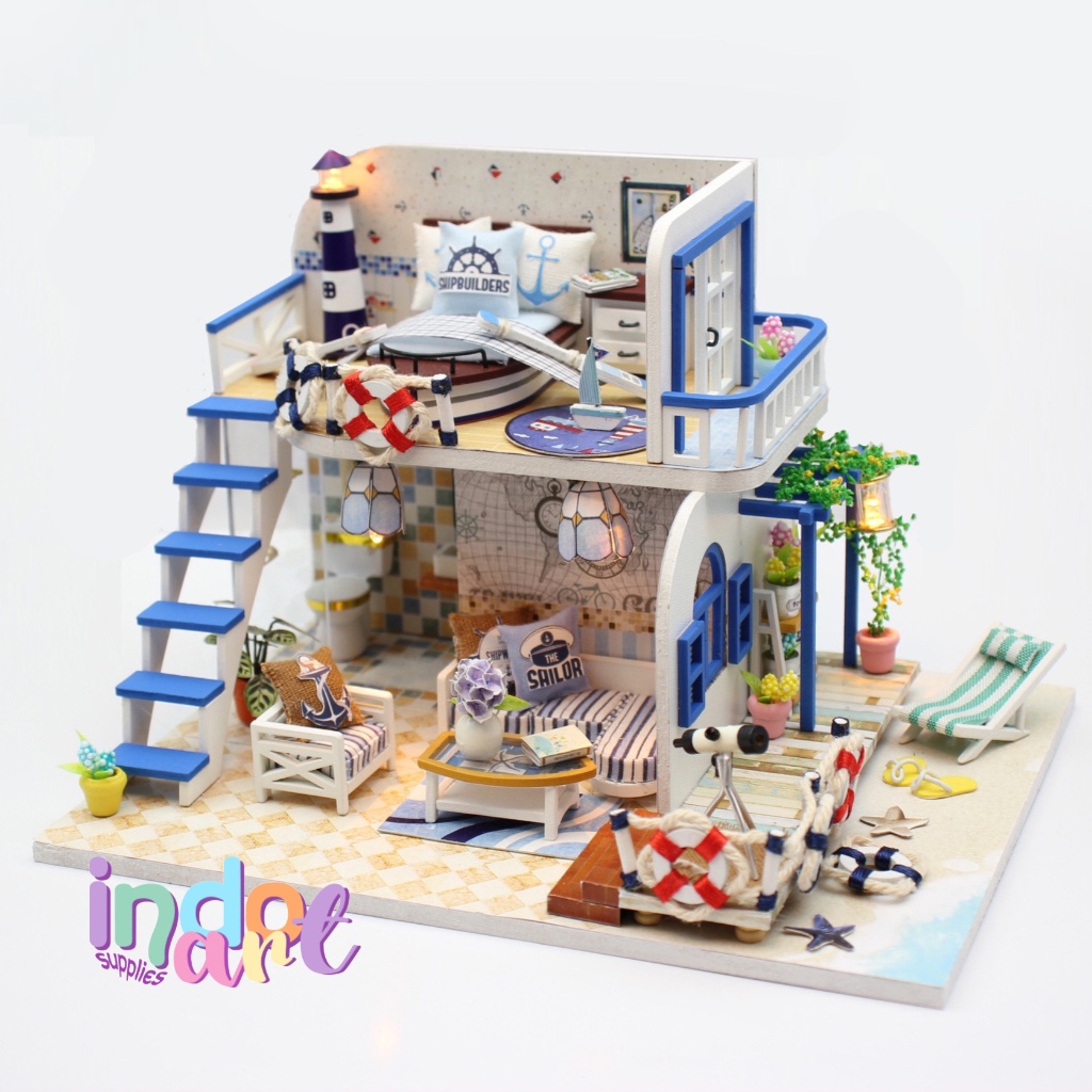 (IAS) DIY Miniature Cute Room Pink Girl Set Box/DIY 3D House Building Cafe Vintage Retro