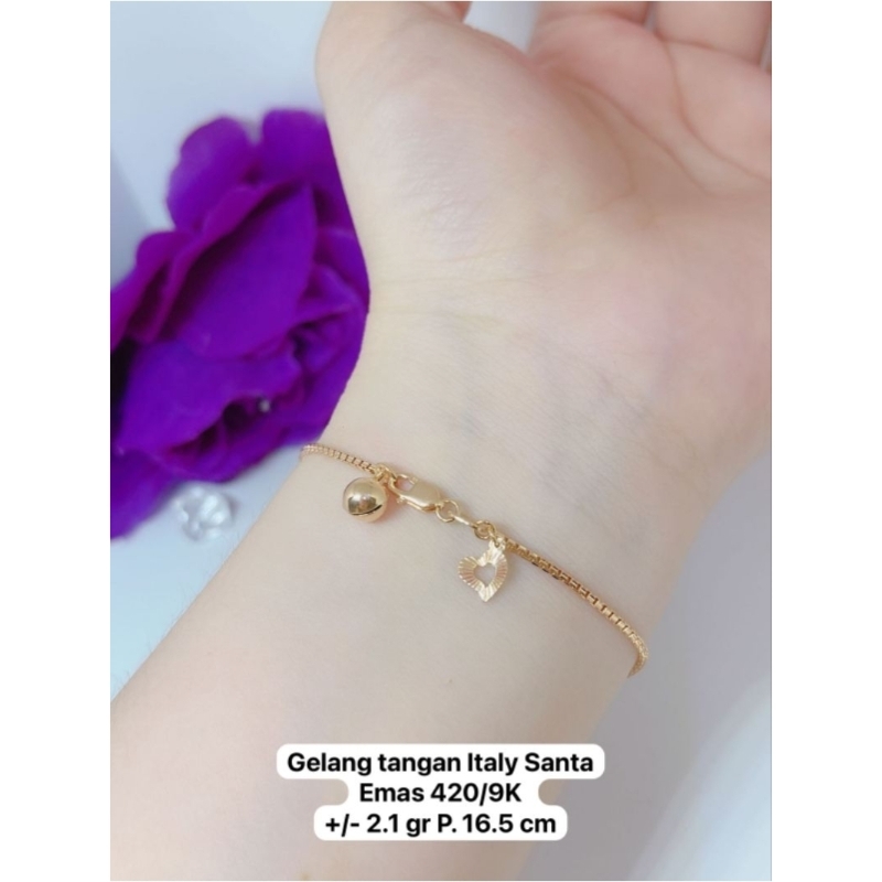GELANG RANTAI ITALY SANTA KADAR 420 /9K