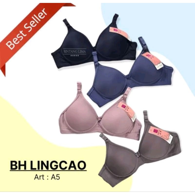 Grosir ( 6pcs/Warna ) BH Lingcao A5 Original Bra Lingcao A5 | Bra Busa Tipis | Bh Tanpa Kawat | Bh k
