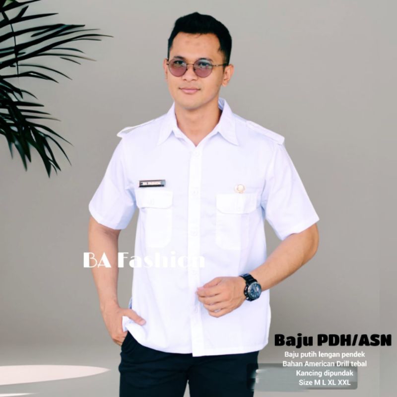 Seragam PDH Putih  ASN/PPPK Bahan American Drill