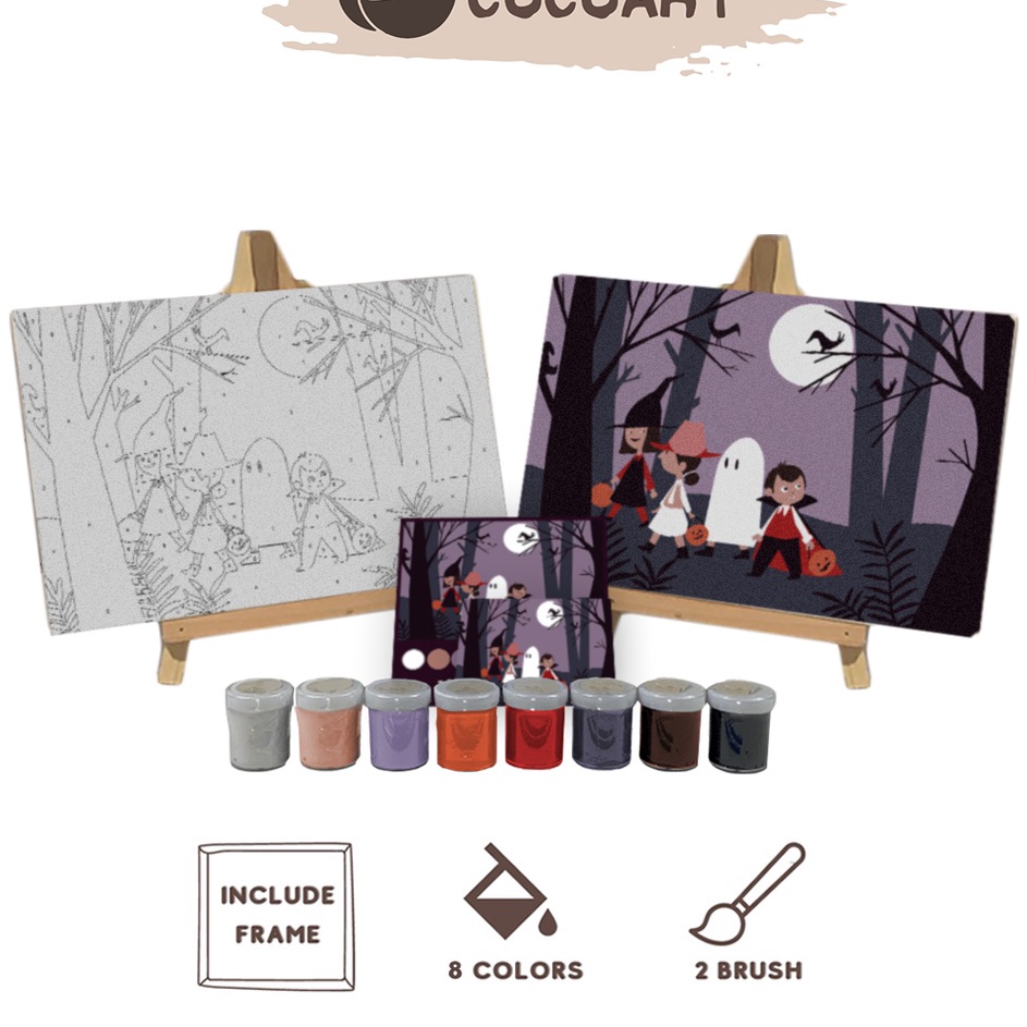 

Paint By Number Kit Happy Halloween Cocoart I Kanvas 3 x 2 cm