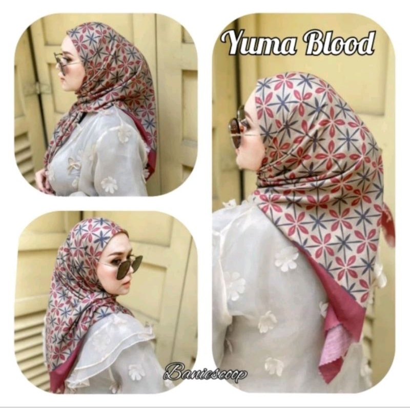 TERBARU HIJAB BANIESCOOP YUMA SERIES / Monogram Pattern Scraf LY Jilbab Voal Branded VH Premium Keru