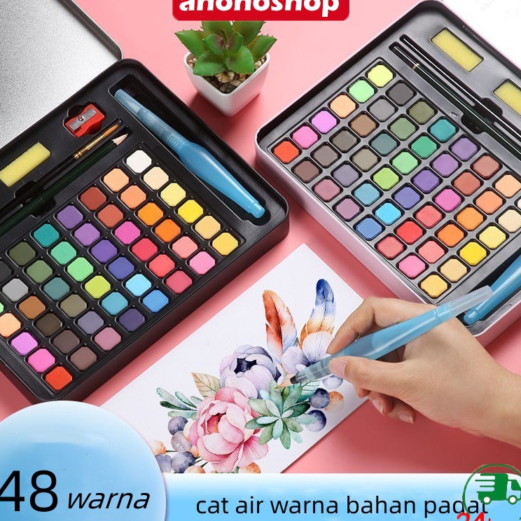 

CODOlla cat air warna 3648Water Color Set Watercolor Paint Set Alat Cat Air Set Termasuk Kuas dan Kes Gambaran
