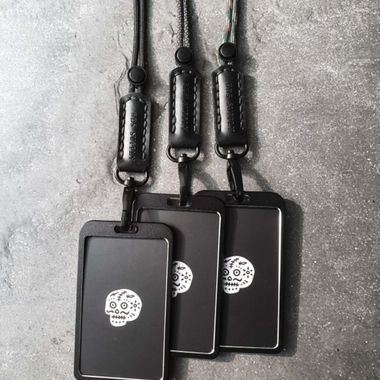 

BDS SCOTT Minimalist Paracord Leather lanyard id holder