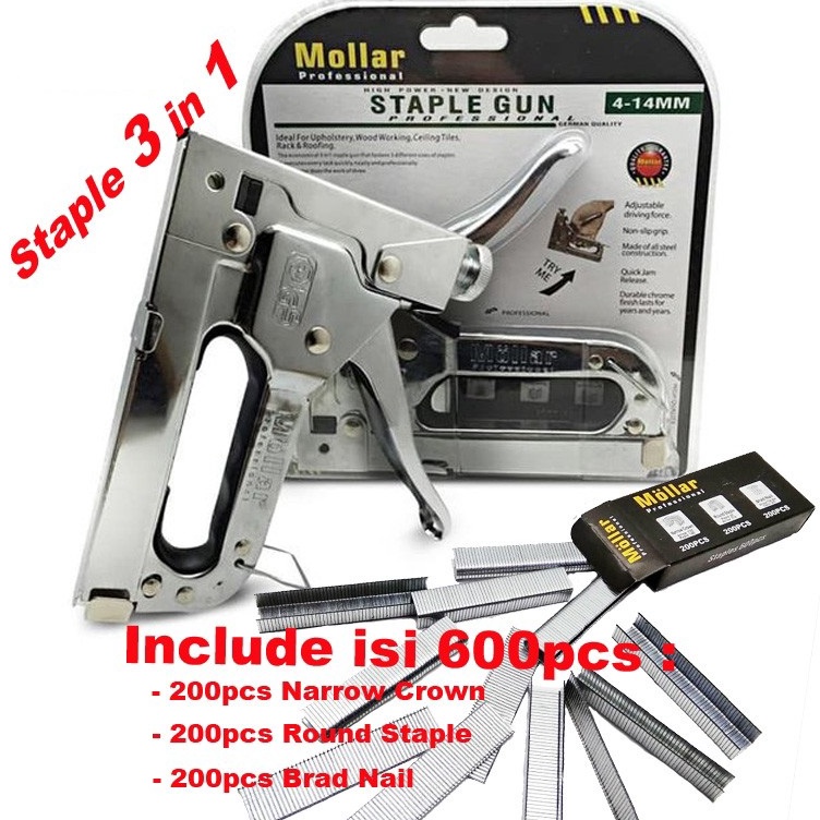 

Tacker Alat Staples dan Paku Tembak 3in1 Staple Mollar 414mm