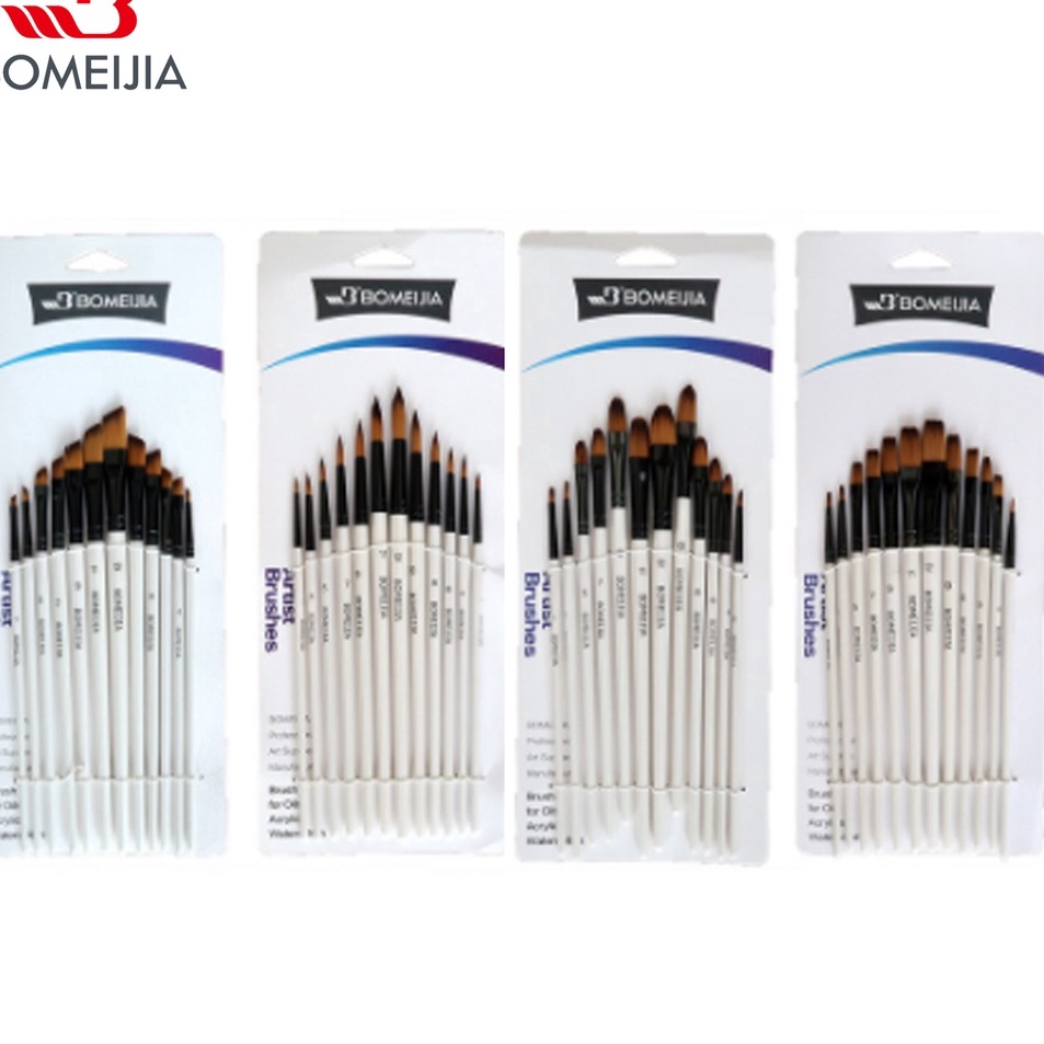 

Essential BOMEIJIA Artist 12 pcs Short Handle Brush Kuas Lukis Gagang Pendek Round Filbert Angle Flat 1 Original Peralatan Melukis Terlaris dari BAS Bali Art Supplies Jaka