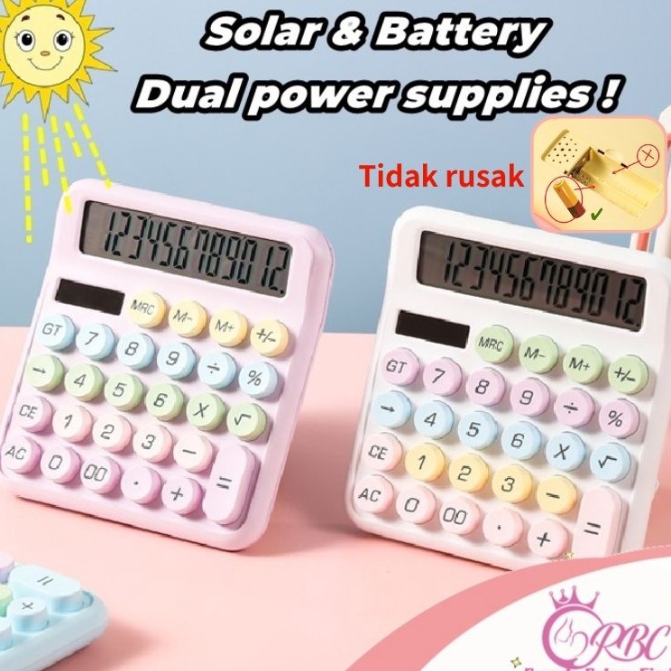 

Penjual LokalBesar Keyboard Calculator Kalkulator Tenaga Surya 12 digit Layar ultra lebar Macaron Multicolor Pastel Kalkulator