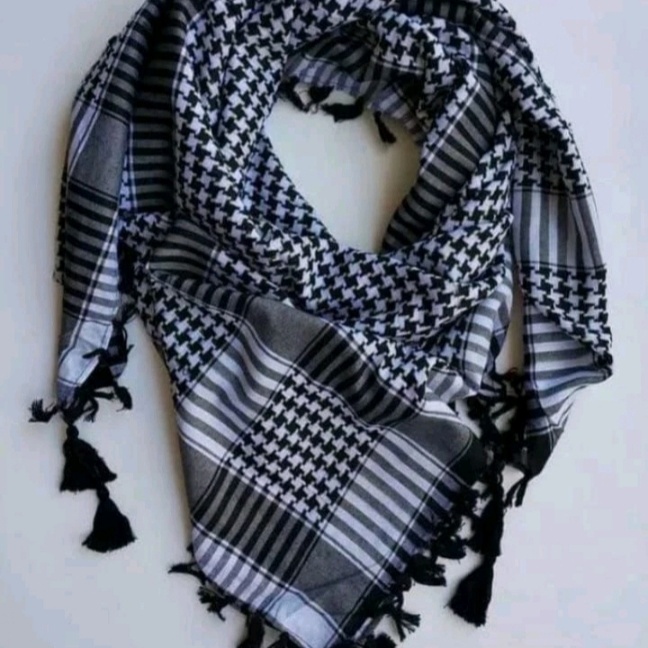 STOK SIAP COD Sorban Segi 4 Almas Hitam Rumbai  Sorban Arab Hitam Putih  Sorban Warna Merah Putih So