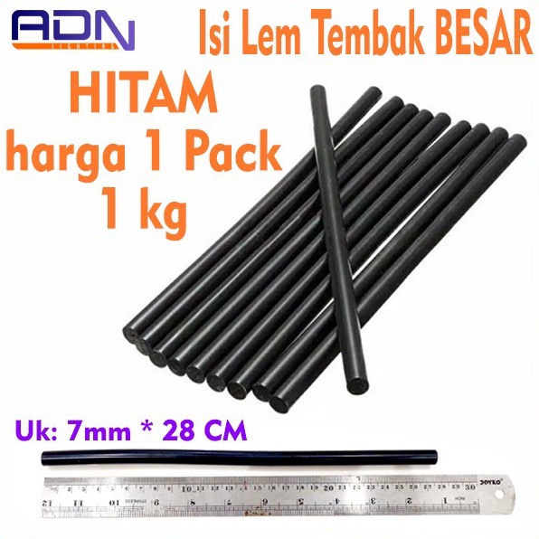 

Mewah 1 kg Isi Refill Lem Tembak Bakar Glue Stick HITAM Besar 28cm 11mm