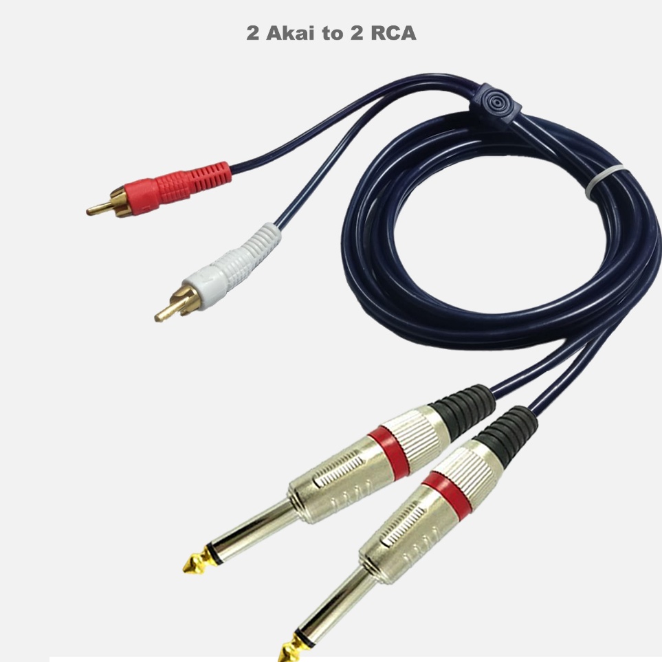 Paling Popular JUAN  Kabel Dual Jack Akai 65 To 2 RCA 15m GAXINDO