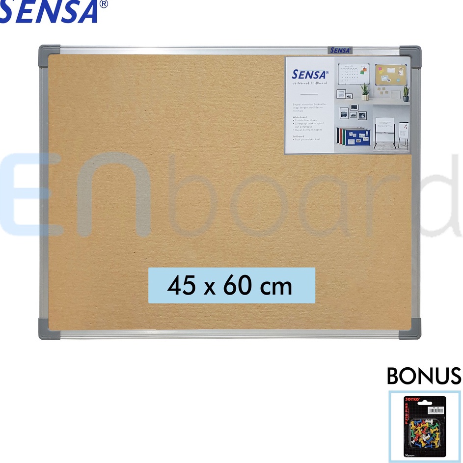 

Softboard Pin Board Cork Board Papan Pengumuman Mading Gantung Polos Sensa 45 x 6 cm