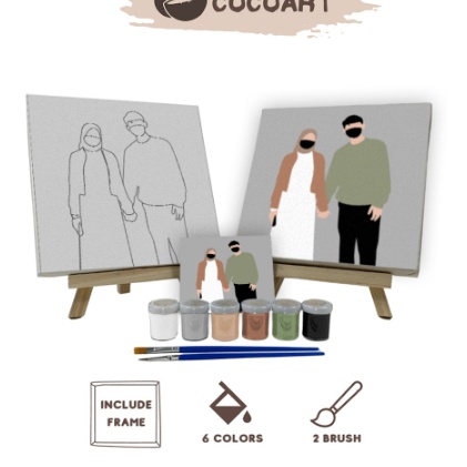 

Paint By Number Kit Couple Cocoart I Kanvas 2 x 2 cm