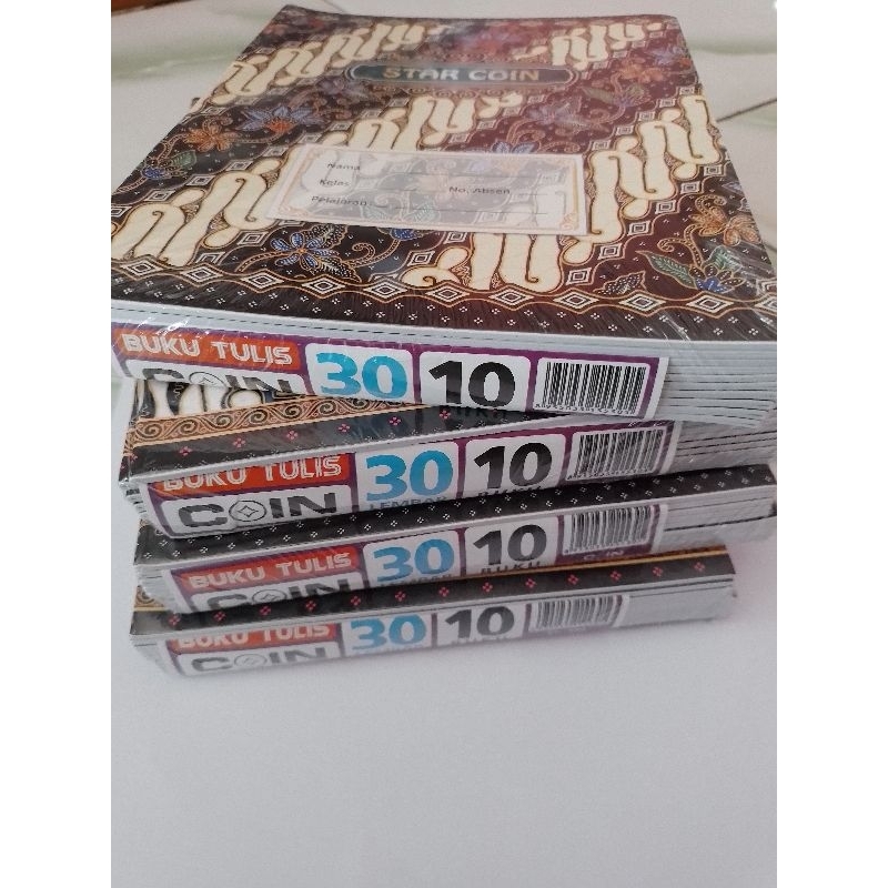 

(10pcs) 1 pak Buku Tulis Batik Star Coin isi 30 Lembar