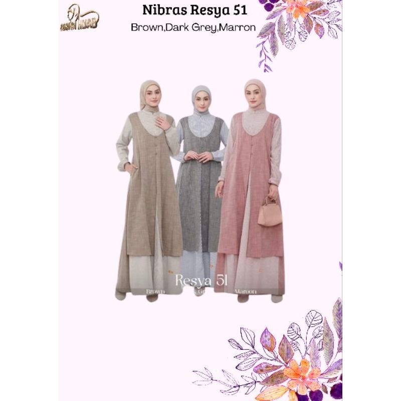 Nibras resya 51, gamis kekinian, gamis terbaru, gamis dewasa