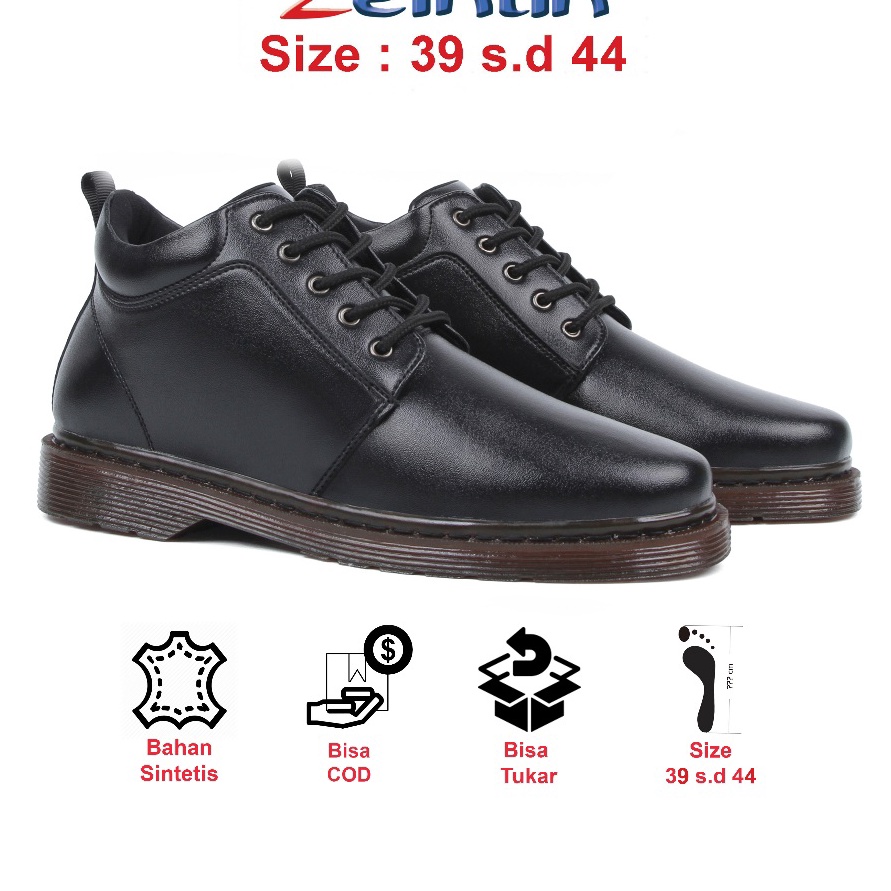 88 Zeintin  Sepatu Boots Pria Hitam Sepatu Docmart Pria Boots Pria BJ