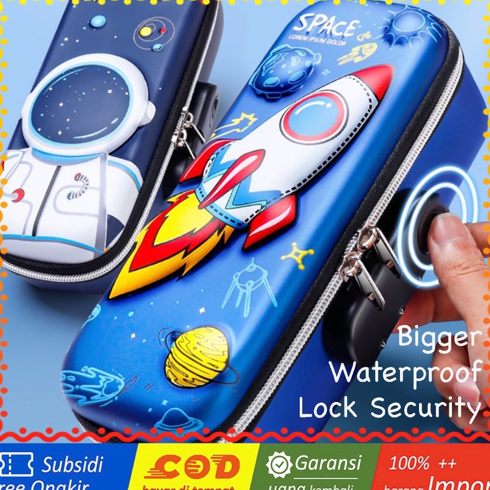 

WWH14C Tempat Pensil EVA Sekolah BESAR LOCK KUNCI School Pencil Bag Box KTM