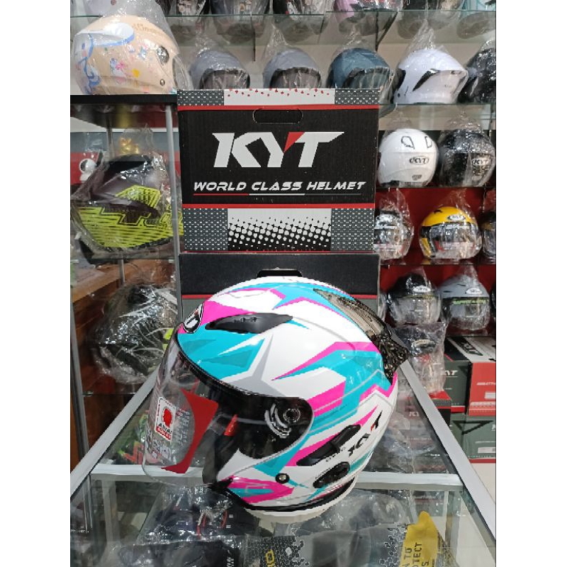 HELM KYT GALAXY blue pink