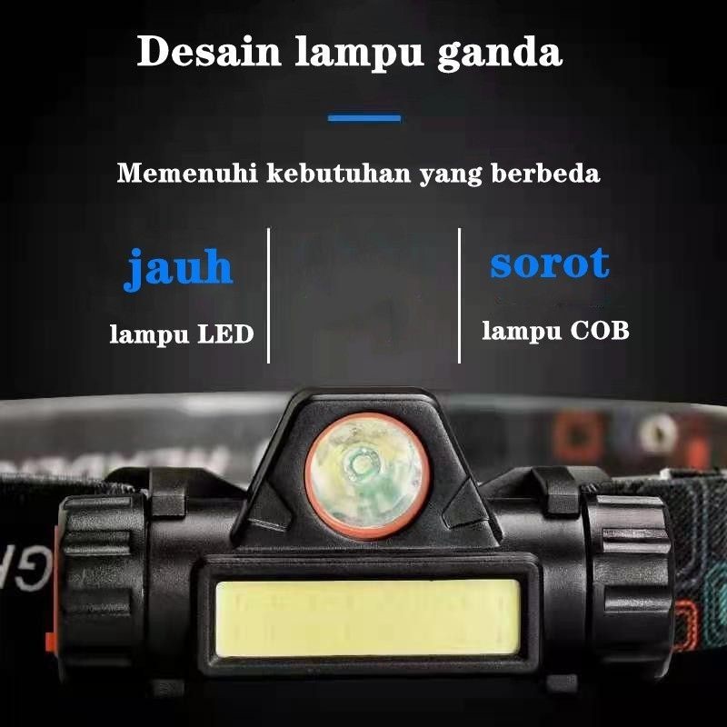 Senter Kepala LED Cas XPE Super Terang Headlamp COB Senter