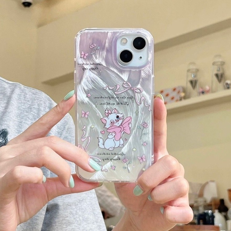 Clarity Swirl Merie Cat hologram Hardcase/Casing Hp Merie Cat Compatible For Iphone 7 8 7+ 8+ X  XR 