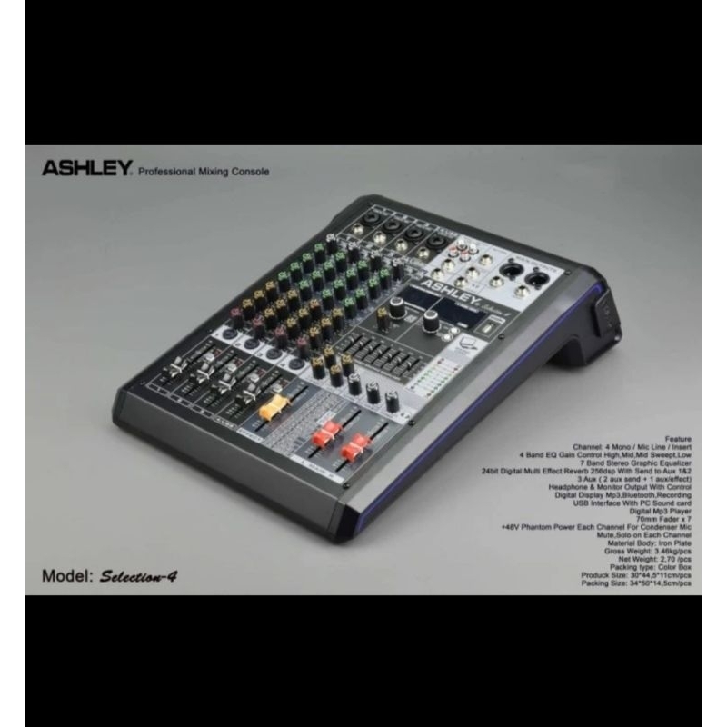 MIXER ASHLEY SELECTION 4 CHANNEL ASHLEY SELECTION4 BLUETOOTH USB ORI