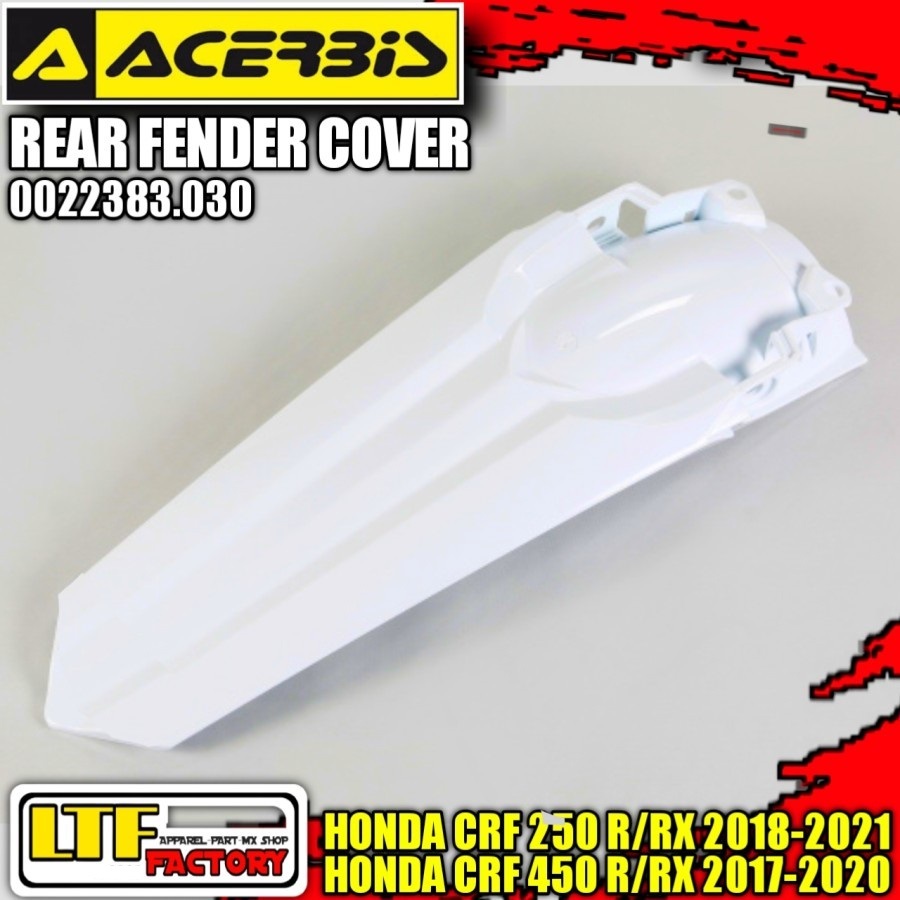 HONDA CR - CRF 250 300 450 R RX RWE ENDURO 2017 2018 2019 2020 2021 - ACERBIS REAR FENDER COVER - SP