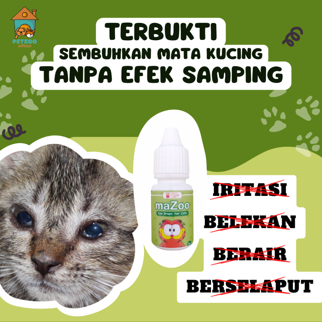 PETZOO Tetes Mata Kucing Mazoo Trixin Obat Mata Kucing Stop Eyes Belekan Berair Kitten Merah Bengkak