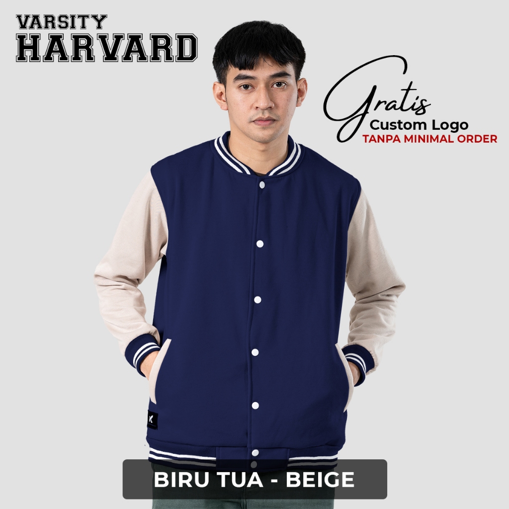 Jaket Varsity HARVARD - Gratis Pasang Logo Tanpa Minimal Order