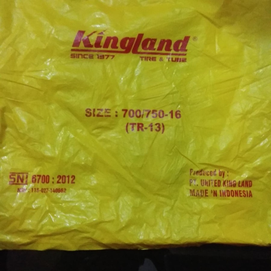 Ban Dalam Mobil Jeep Ring 16 Pentil Pendek 750 - 16