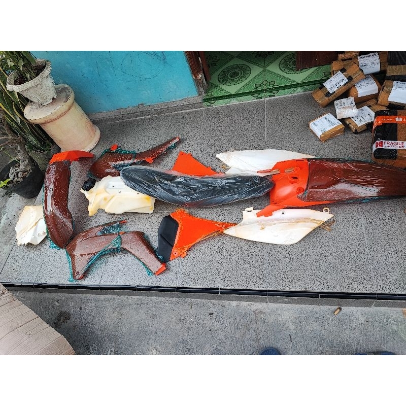 PROMO COVER SET BODY SET TRAIL CROSS KTM250 KTM 250 MEREK WILWOOD BAHAN FULL PLASTIK TEBAL DAN LENTU