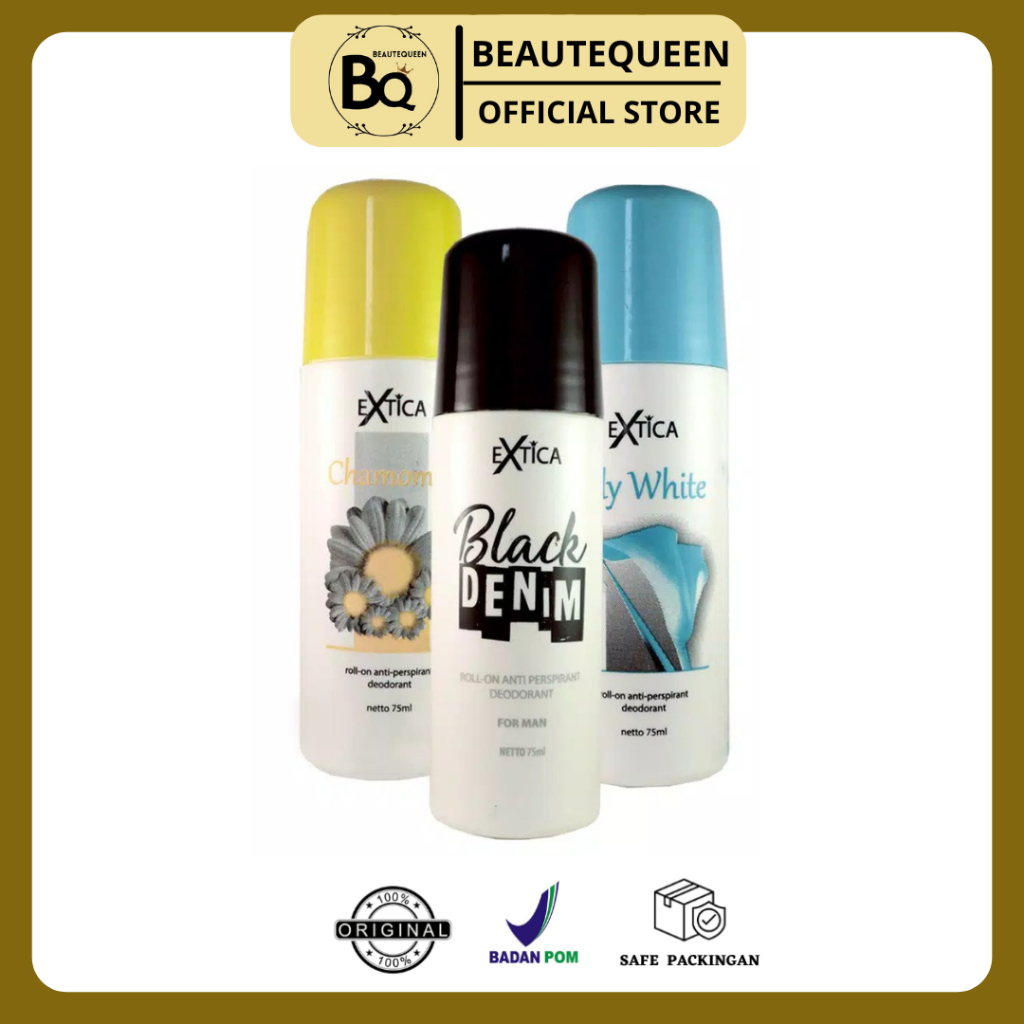 Extica Roll On Deodorant | deodoran Black Denim - Chamomile 75ML