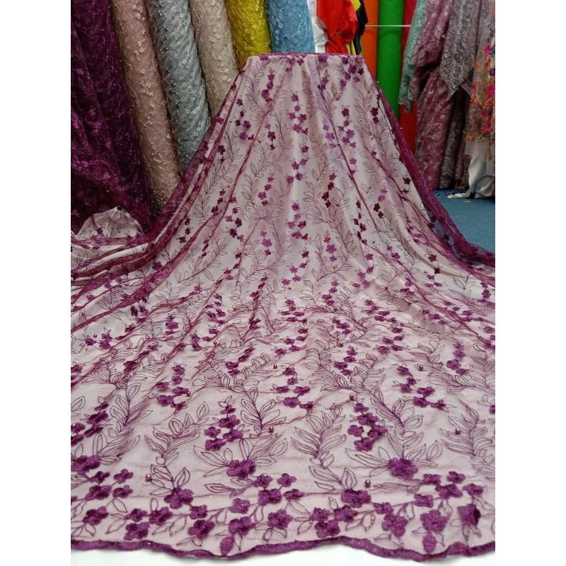 TILE AKAR MUTIARA//KAIN BROKAT KEBAYA/SERAGAM BROKAT BRIDESMAID