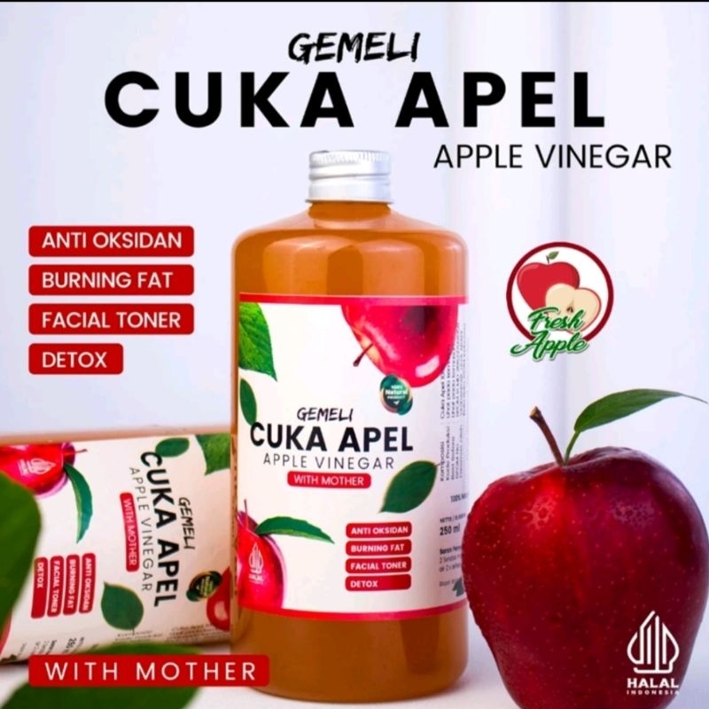 

cuka apel original gemeli with mother kemasan 500 ml