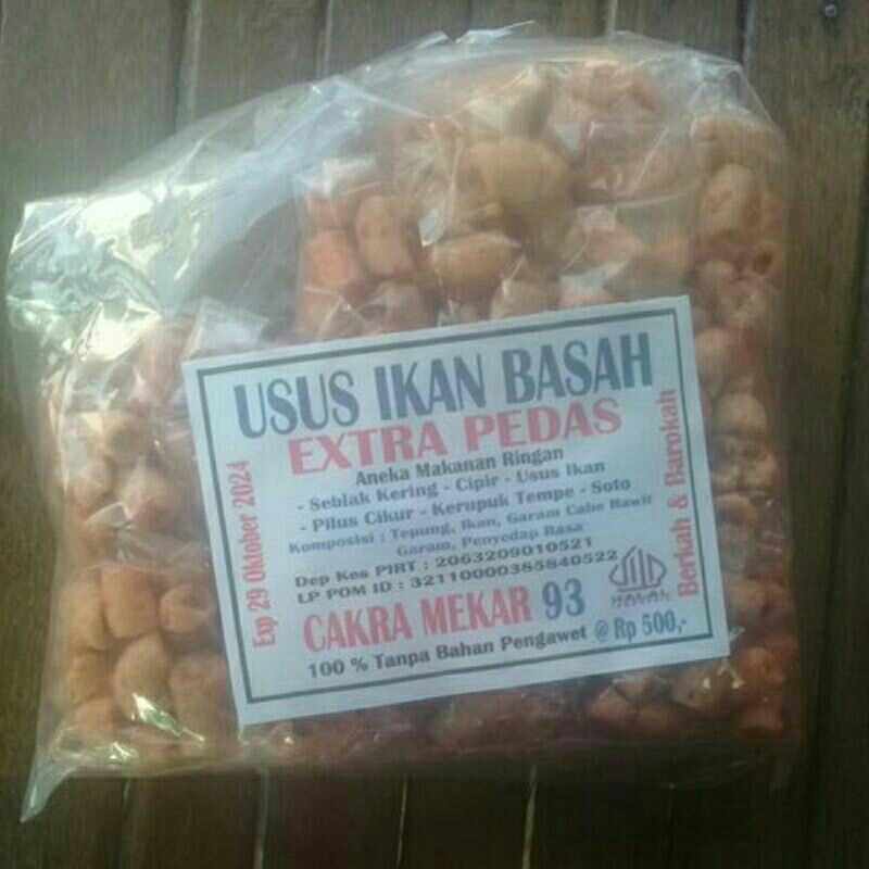 

usus ikan basah extra pedas